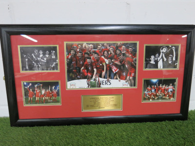 Liverpool FC Football Collage Picture of Liverpool '5 Times European Champions'. Framed & Glazed Picture Presentation Collage with Plaque. Size 41 x 76cm.