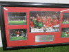 Manchester FC Football Collage Picture of Manchester United 1999 European Cup Final - Man U 2-1 Bayern Munich. Framed & Glazed Picture Presentation Collage with Plaque. Size 41 x 76cm. - 3