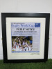 Signed Newspaper Cut Out of England Rugby Celebrates Webb Ellis Cup, Signature Unknown. Framed & Glazed. Size 50 x 45cm. - 2