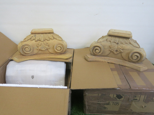 7 x Wooden Carved Pillar Stands.