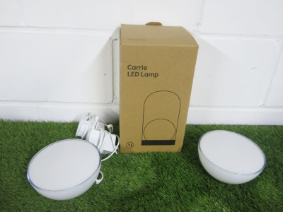 Boxed /New Carrie LED Table Lamp & Pair of Phillips Hue Go LED Smart Portable Lamps. Comes with 2 x Power Supplies.