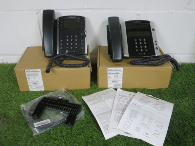 2 x Boxed Polycom VVX 410 & VVX 600, LYNC, GIG-E, POE Office Phones.