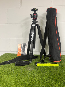 Rollei Rock Solid Carbon Beta Extendable Tripod & Manfrotto MHXPRO-BHQ2 Ball Head. Comes with Carry Bag, Strap, Manual & Other Accessories. (As Viewed).