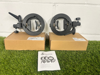 2 x Godox/Bowens S-Type Speedlite Flash Bracket, with Manuals.