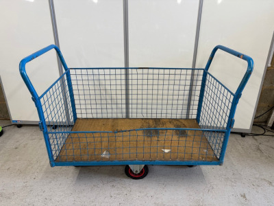 Mobile Mesh Sided Trolley. Size H52 x W120 x D60cm.