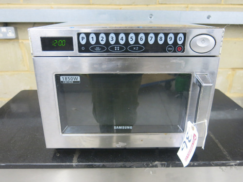 Samsung 1850w Commercial Microwave, Model CM1929, S/N 800208H.