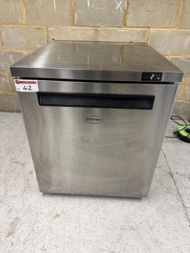 Foster Stainless Steel Undercounter Freezer, Model 13-207 LR200. Comes with 2 Shelves. Size H82 x W68.5 x D76cm.