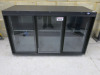 Gamko 3 Glass Sliding Door Back Bar Chiller, Model LG3/315SD, S/N 202228/000024. Size H85 x W137 x D55cm.