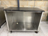 Mobile Stainless Steel Prep Table with Black Marble Top. Size H90 x W111 x D60cm. - 7