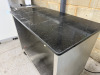 Mobile Stainless Steel Prep Table with Black Marble Top. Size H90 x W111 x D60cm. - 10