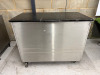 Mobile Stainless Steel Prep Table with Black Marble Top. Size H90 x W111 x D60cm. - 6