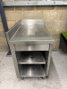 Stainless Steel Prep Table with Part Splash Back & Shelf Under. Size H87 x W53x D88cm.