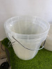 7 x Dynasty Transparent Plastic Buckets. Comes with 14 Lids. - 2
