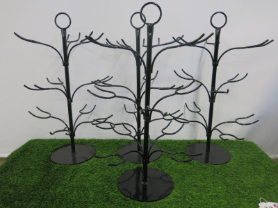 4 x Metal Tree Cocktail/Wine Glass Holders, 10 Glasses per Holder.