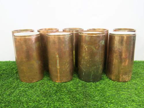 9 x Copper Wine/Champagne Cooler. NOTE: 4 x missing seal.