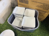 Approx. 945 Assorted Branded Quantity of Cameo China , Churchill & Jinqiangyi Restaurant White Crockery to Include: 720 x Dipping Bowls, Size 8cm, 65 x Bowls, Size 11.5cm, 26 x Small Jugs, 40 x Spoons, 17 x Dishes with Lids, 25 x Square Bowls, 23 x Bowls - 8