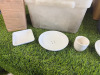 Approx. 945 Assorted Branded Quantity of Cameo China , Churchill & Jinqiangyi Restaurant White Crockery to Include: 720 x Dipping Bowls, Size 8cm, 65 x Bowls, Size 11.5cm, 26 x Small Jugs, 40 x Spoons, 17 x Dishes with Lids, 25 x Square Bowls, 23 x Bowls - 2