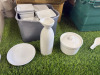 Approx. 945 Assorted Branded Quantity of Cameo China , Churchill & Jinqiangyi Restaurant White Crockery to Include: 720 x Dipping Bowls, Size 8cm, 65 x Bowls, Size 11.5cm, 26 x Small Jugs, 40 x Spoons, 17 x Dishes with Lids, 25 x Square Bowls, 23 x Bowls - 3