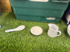Approx. 945 Assorted Branded Quantity of Cameo China , Churchill & Jinqiangyi Restaurant White Crockery to Include: 720 x Dipping Bowls, Size 8cm, 65 x Bowls, Size 11.5cm, 26 x Small Jugs, 40 x Spoons, 17 x Dishes with Lids, 25 x Square Bowls, 23 x Bowls - 4