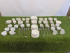 Quantity of White Crockery to Include: 8 x Coffee Cups, 10 x Espresso Cups, 2 x Milk Jugs, 10 x Bowls & 30 x Assorted Size Saucers.