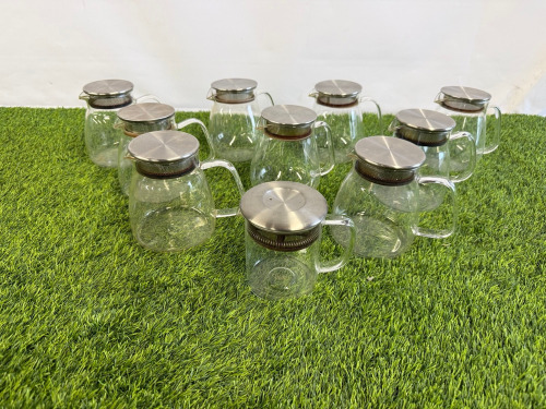 9 x Glass Tea Pots & 1 x Coffee Cafetiere.