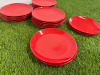 21 x Red Plates, Size 20cm. - 2