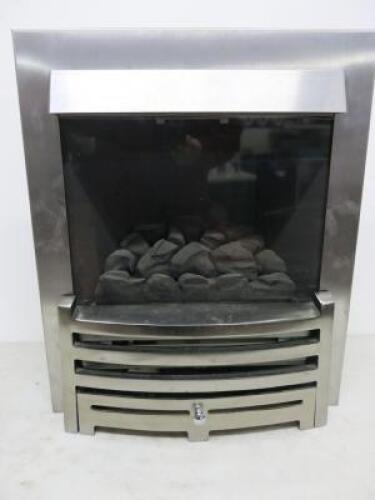 Nu-Flame Vitesse CF 16" Inset Glass Fronted Convector Gas Fire with Manual Control. Brushed Steel. RRP £808