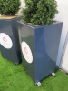 Pair of Artificial Boxwood Plants in Grey Mobile Planters. Size of Planter H90 x W40 x D40cm, Overall Height with Plants 125cm - 3