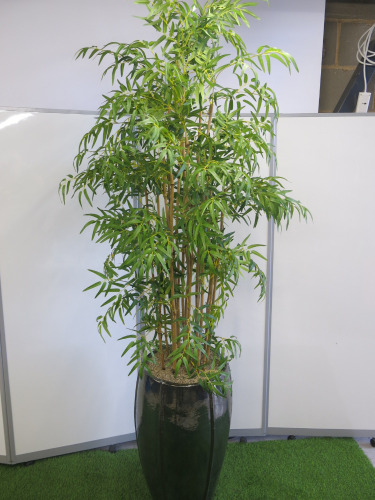 Large Artificial Bamboo Plant, Size of Planter H73cm. Overall Height with Plants 225cm.