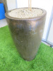 Glazed Planter with Remains of Bamboo Plant. Size of Planter H70cm. NOTE: planter top has been resin filled and has cracks to pot. - 3