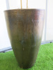 Glazed Planter with Remains of Bamboo Plant. Size of Planter H70cm. NOTE: planter top has been resin filled and has cracks to pot. - 4