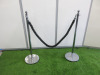 Pair of Robe Barriers with Heavy Duty Control Barrier Posts & Twisted Rope for Crowd Control.