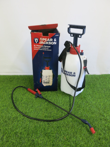 Boxed Spear & Jackson 5L Pressure Sprayer. Appears Unused.