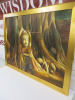 Oriental Scene Artwork with Buddha & Tree in Gold Frame, Size 90 x 116cm. - 2