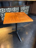 19 x Restaurant/Cafe Dining Table with Wooden Slatted Folding Top on Lightweight Black Metal Frame to Include: 15 x Size 70 x 70cm & 4 x Size 60 x 60cm. - 4