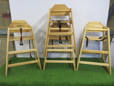 4 x Wooden Children's High Chairs.