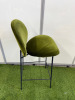 6 x Saba Ola Italian Made Green Velvet Upholstered Bar Stool on Black Metal Base. Size H76cm. NOTE: 2 x appear bleach stained (As viewed/Pictured). - 6
