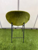 6 x Saba Ola Italian Made Green Velvet Upholstered Bar Stool on Black Metal Base. Size H76cm. NOTE: 2 x appear bleach stained (As viewed/Pictured). - 7