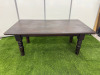 2 x Dark Brown Stained Low Wooden Coffee Tables with Stained Wooden Legs. Size H52 x W132 x D70cm. - 2