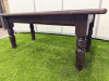 2 x Dark Brown Stained Low Wooden Coffee Tables with Stained Wooden Legs. Size H52 x W132 x D70cm. - 3