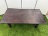 2 x Dark Brown Stained Low Wooden Coffee Tables with Stained Wooden Legs. Size H52 x W132 x D70cm. - 5