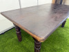 2 x Dark Brown Stained Low Wooden Coffee Tables with Stained Wooden Legs. Size H52 x W132 x D70cm. - 6