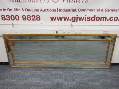 Large Bevel Edged Gold Detail & Framed Mirror. Size H80 x W230cm.