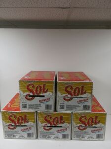5 x Cases of 24 Bottles of Sol Cerveza Original De Mexico Beer, 330ml.