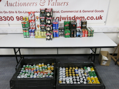 Approx 360 x Cans of Assorted Beers & Ciders (As Viewed). NOTE: ALCOHOL LICENCE HOLDER REQUIRED TO BID ON THIS LOT. CRATES NOT INCLUDED.