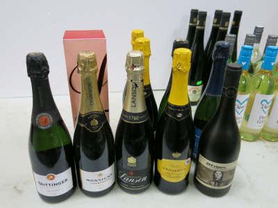 183 x Assorted Bottles of Wine & Sparkling Wines to Include: 9 x Sparkling/Champagne, 16 x White Wine (75cl), 5 x White Wine (187ml), 19 x Rose (75cl), 10 x Rose (187ml), 123 x Red (75cl). NOTE: ALCOHOL LICENCE HOLDER REQUIRED TO BID ON THIS LOT. CRATES N
