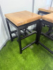14 x SG Partneri Wooden Medium Stool with Light Wood Top on Black Painted Base. Size H60 x W40 x D40cm. - 2