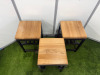 14 x SG Partneri Wooden Medium Stool with Light Wood Top on Black Painted Base. Size H60 x W40 x D40cm. - 5