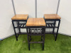 25 x SG Partneri Wooden High Stool with Light Wood Top on Black Painted Base. Size H80 x W40 x D40cm.