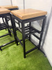 25 x SG Partneri Wooden High Stool with Light Wood Top on Black Painted Base. Size H80 x W40 x D40cm. - 3